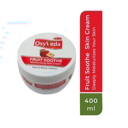 Simco Oxyveda Fruit Soothe Moisturizing Skin Cream, 400 ml | Nourishing Skin Cream for Women & Men | Get Smooth, Silky and Healthy Skin