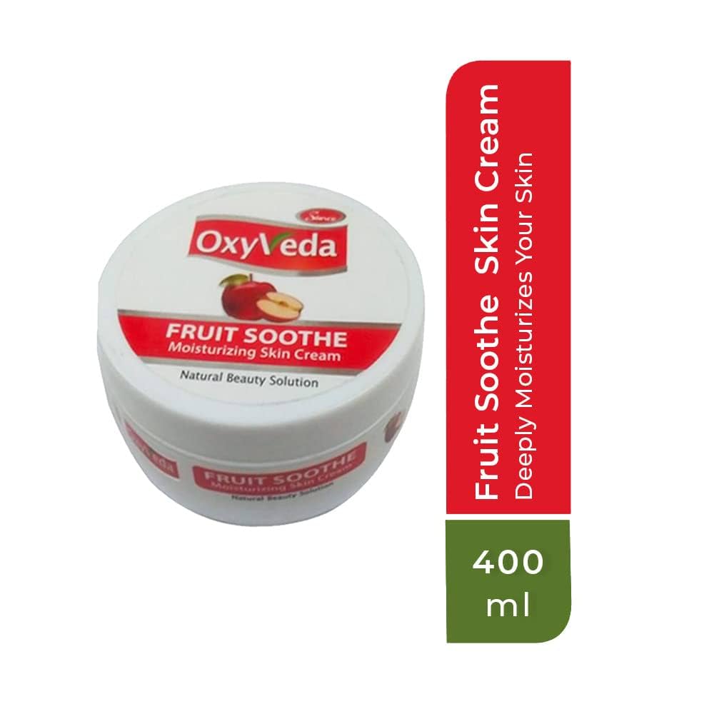 Simco Oxyveda Fruit Soothe Moisturizing Skin Cream, 400 ml | Nourishing Skin Cream for Women & Men | Get Smooth, Silky and Healthy Skin