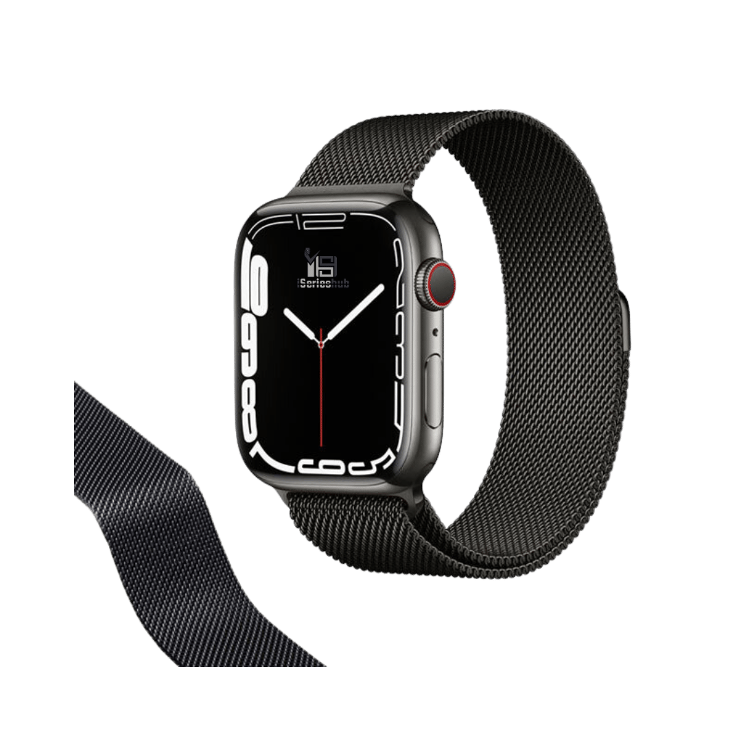 Premium Magnetic Milanese Loop By iSeriesHub Compatible For iWatch-38-40-41-42MM / Black