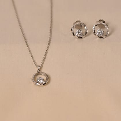 Circular Dot Pendant Set with chain