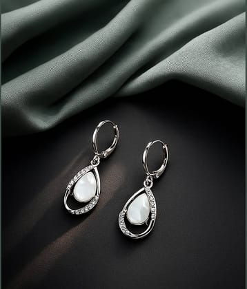 shankhraj mall Korean Drop Earrings ( Silver , Pack of 1 )