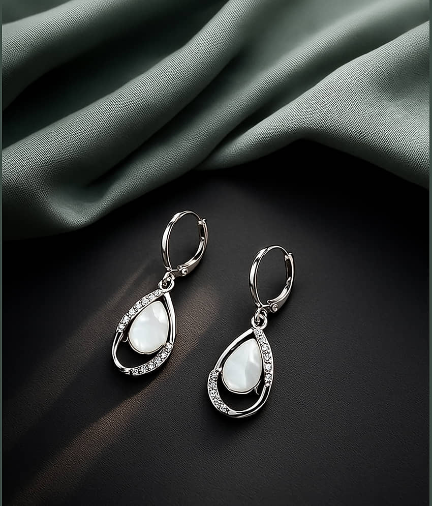 shankhraj mall Korean Drop Earrings ( Silver , Pack of 1 )