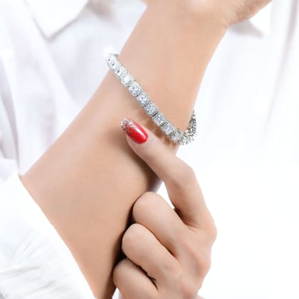 Silver Crystal Tennis Bracelet