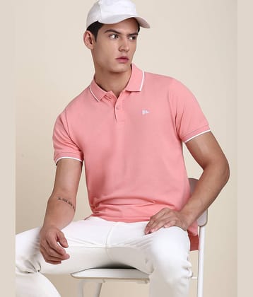 Dennis Lingo - Pink Cotton Blend Slim Fit Men's Polo T Shirt ( Pack of 1 )