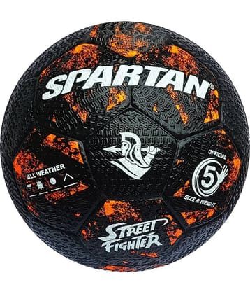 Spartan Black Rubber Football ( Pack of 1 )