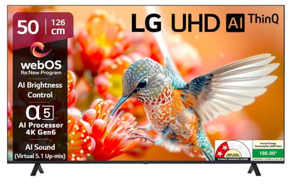 LG 126 cm (50 inches) UR7500 AI Series 4K Ultra HD (3840 x 2160) Smart webOS LED TV 50UR7500PSC LG 126 cm (50 inches) UR7500 AI Series 4K Ultra HD (3840 x 2160) Smart webOS LED TV 50UR7500PSC - Dark Iron Gray / 50 inches