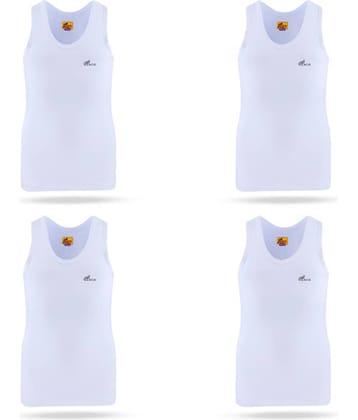 Renox Pack of 4 Boys Cotton Vest ( White )