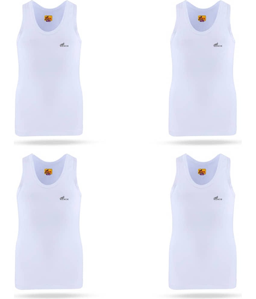 Renox Pack of 4 Boys Cotton Vest ( White )