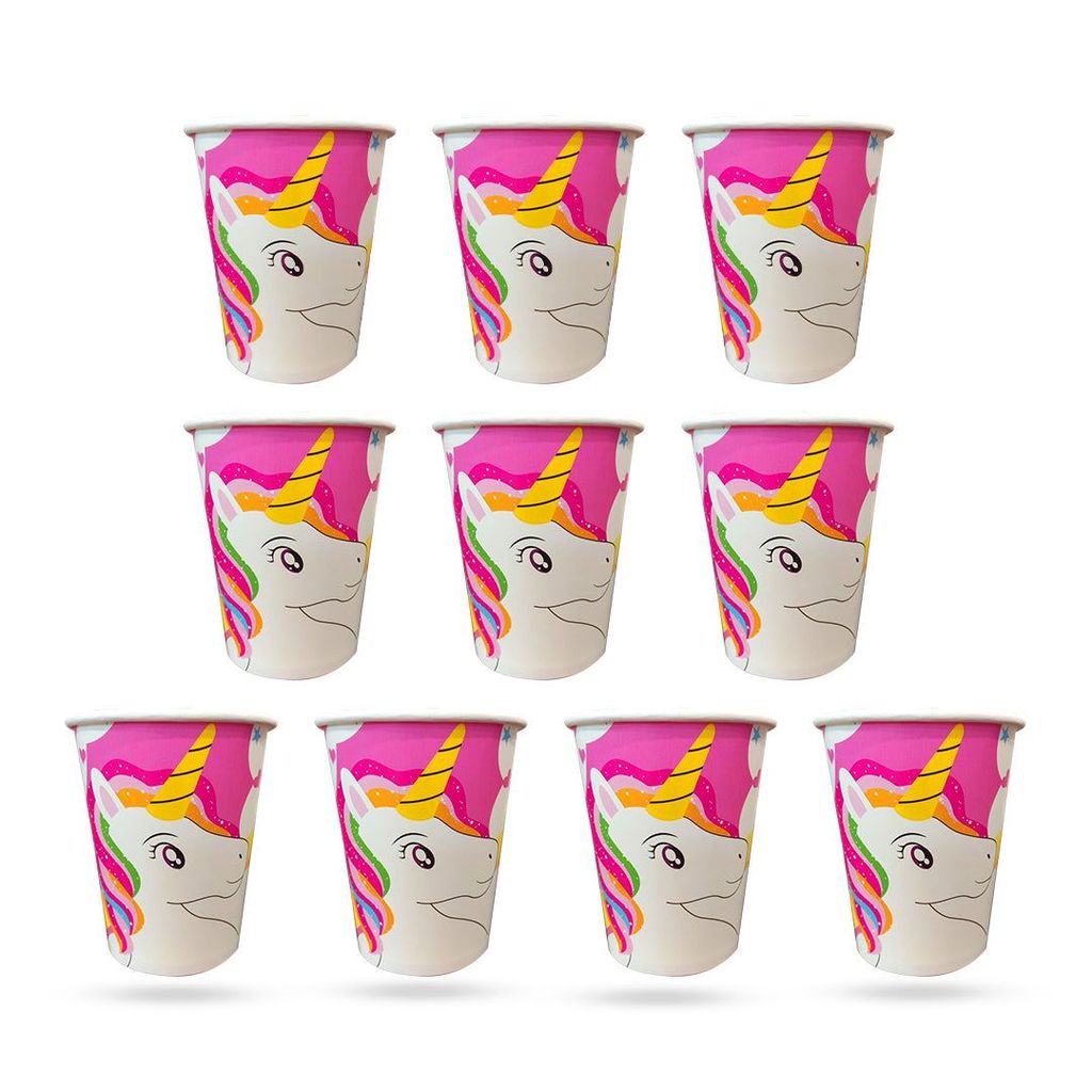 Unicorn Theme Paper Cup - 250ML - 10PC - Party and Festive Needs | Buy online on ZillyBuy