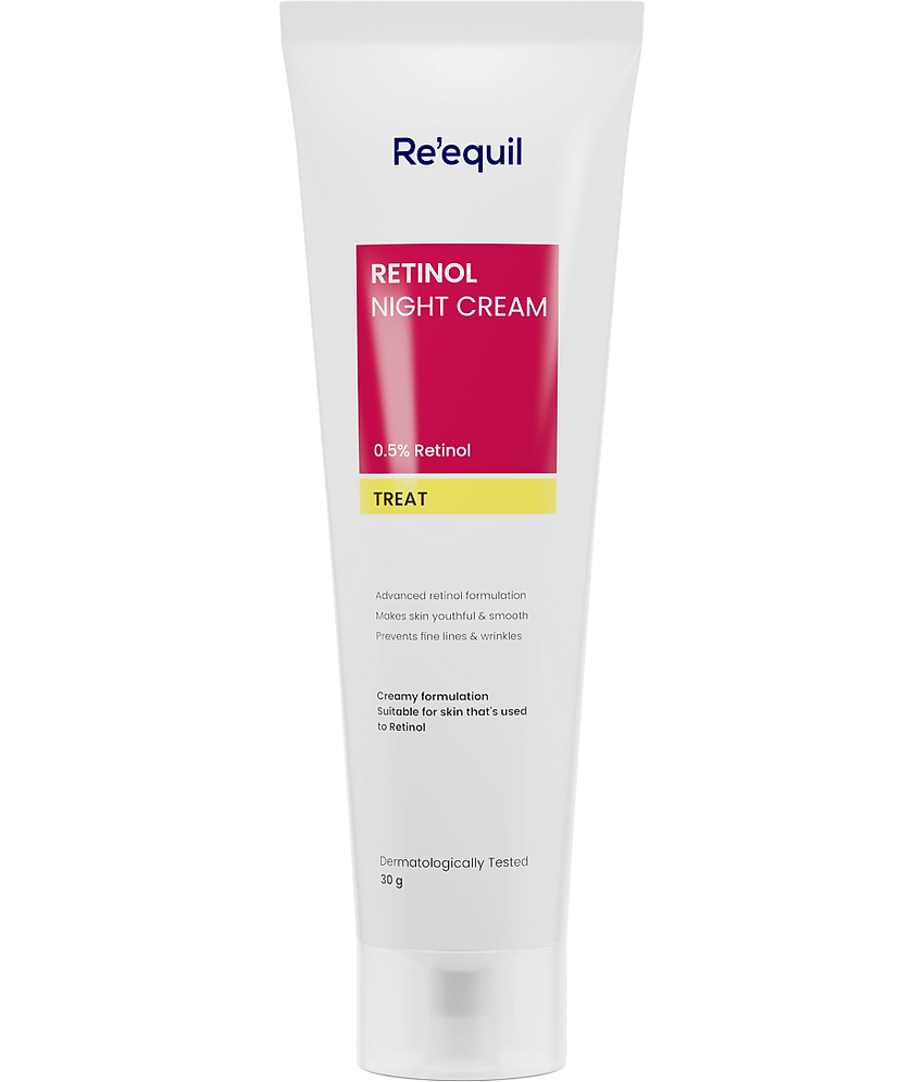 Re'equil 0.5% Retinol Night Cream Prevents Fine Lines & Wrinkles All Skin Types 30g ( Pack of 1 )