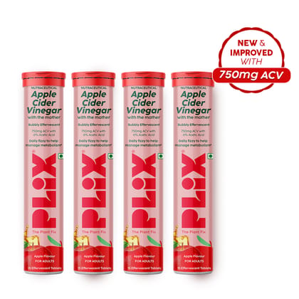 Apple Cider Vinegar Effervescent with the mother pack of 4 tubes__1 Month__60 Tablets