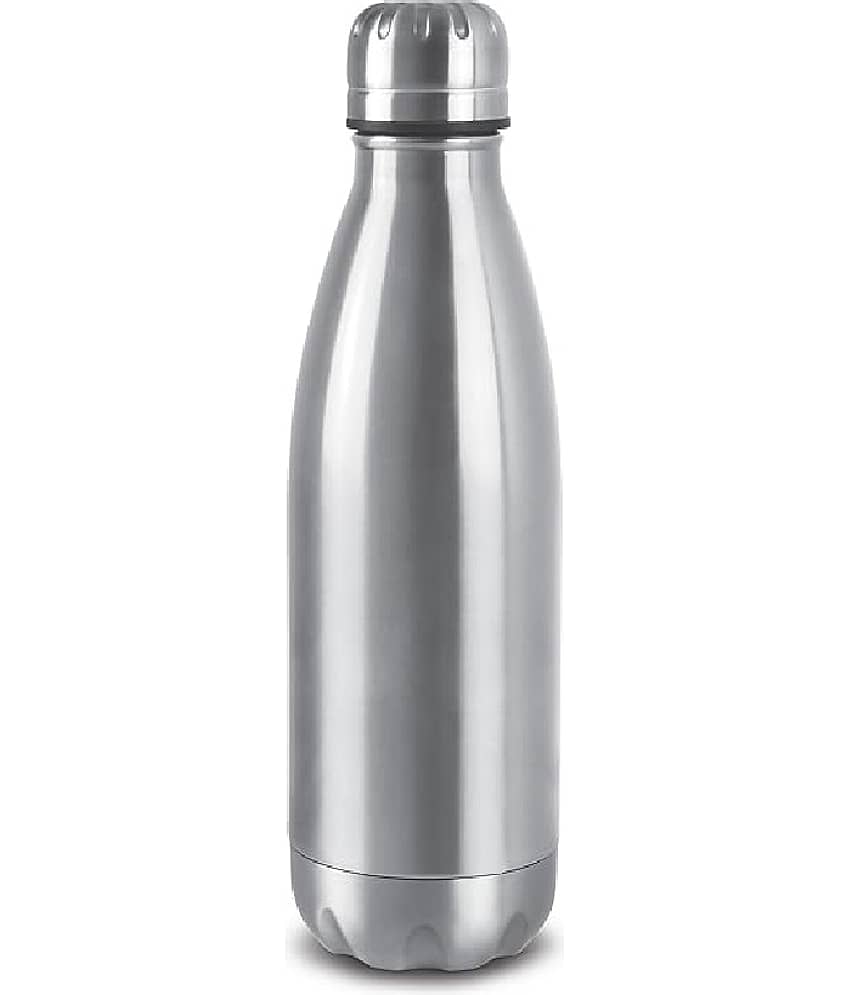 Dynore Water Bottle, 1 Litre Silver Stainless Steel Cola Water Bottle 1000 mL ( Set of 1 )