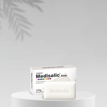 Torque’s Medisalic Premium Bathing Soap with Almond Coconut and Aloe vera extracts 100g-Pack of 4