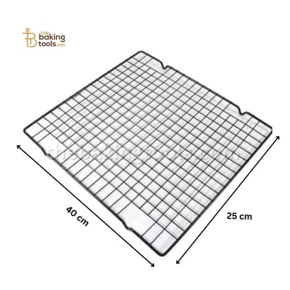 Cake Cooling Rack – 25x40 cm | Non-Stick Wire Baking Rack for Cakes, Cookies & Breads, Black (NO COD)