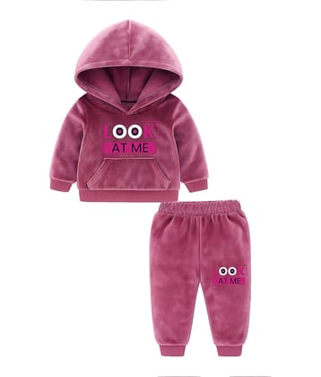 RBF84 Pack of 1 Baby Boys Velvet Sweatshirt & Trackpant Set ( Maroon )