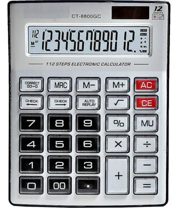 CITLLZEN CT-800GC ( Sliver) Premium Quality Big Display/Big Button 12 Digit Mirror Button Financial and Business Office