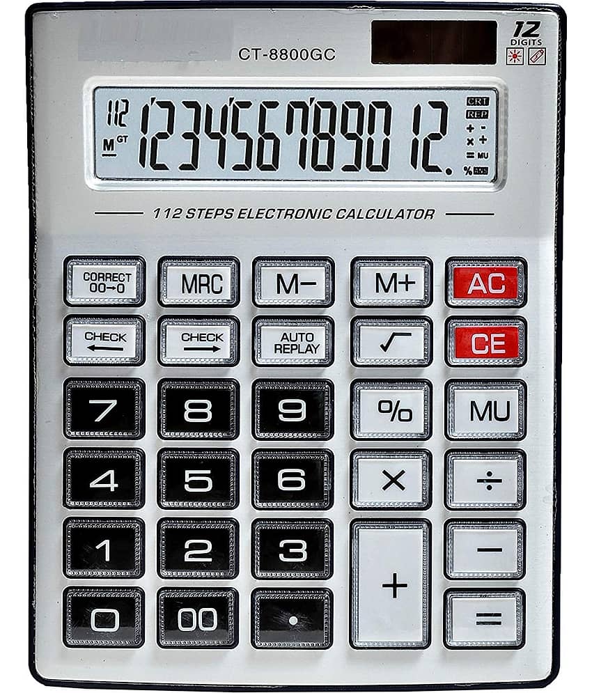 CITLLZEN CT-800GC ( Sliver) Premium Quality Big Display/Big Button 12 Digit Mirror Button Financial and Business Office