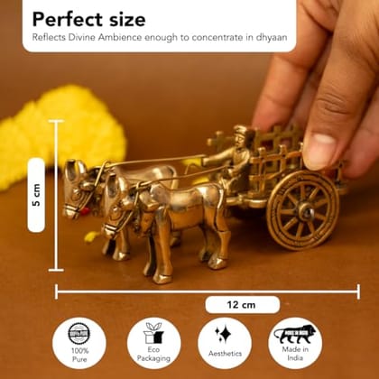 Ekhasa 100% Pure Brass Bullock Cart Home Decor (Size: 12 cm) | Bailgadi for Gift | Bullock Cart Showpiece Brass Ekhasa 100% Pure Brass Bullock Cart Home Decor (Size: 12 cm) | Bailgadi for Gift | Bullock Cart Showpiece Brass