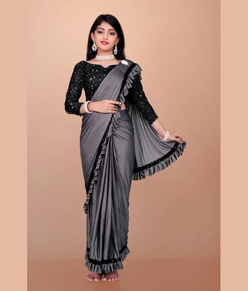 Aika - Pink Lycra Girls Saree ( Pack of 1 )