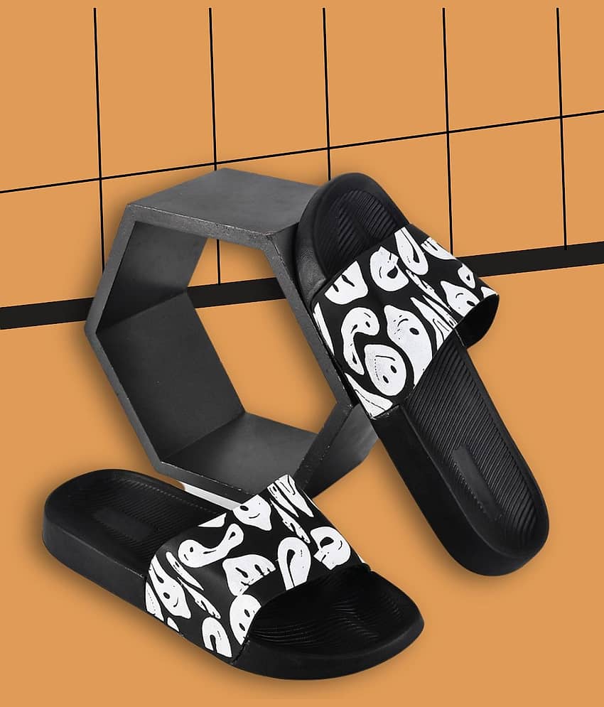 Q tick Black Men's Slide Flip Flop