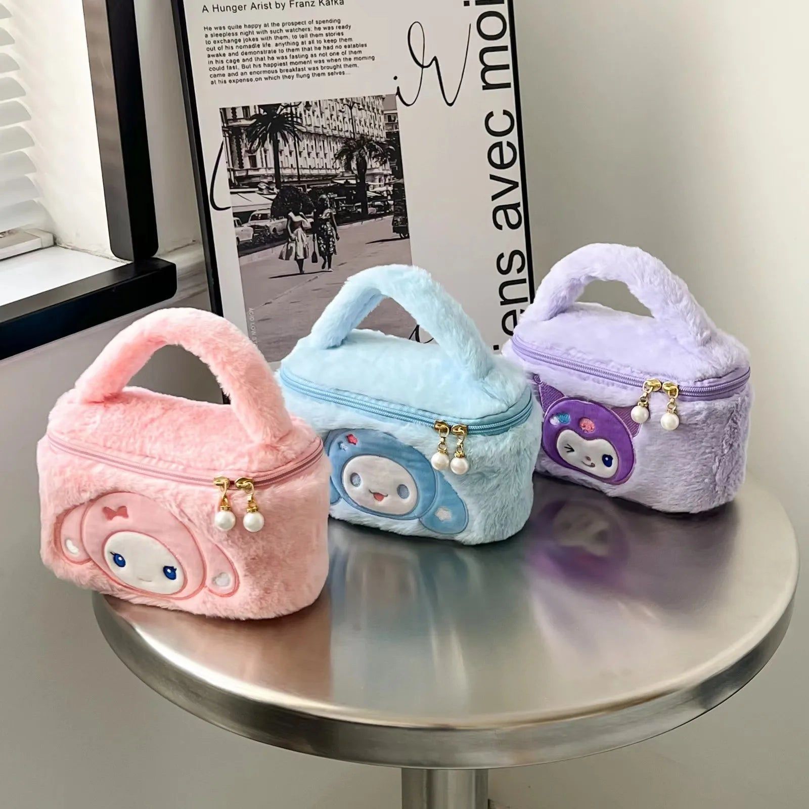 Sanrioed Plush Tote Bag Anime Kuromi Melody Kawaii Plushie Doll Women Handbags Shoulder Bag