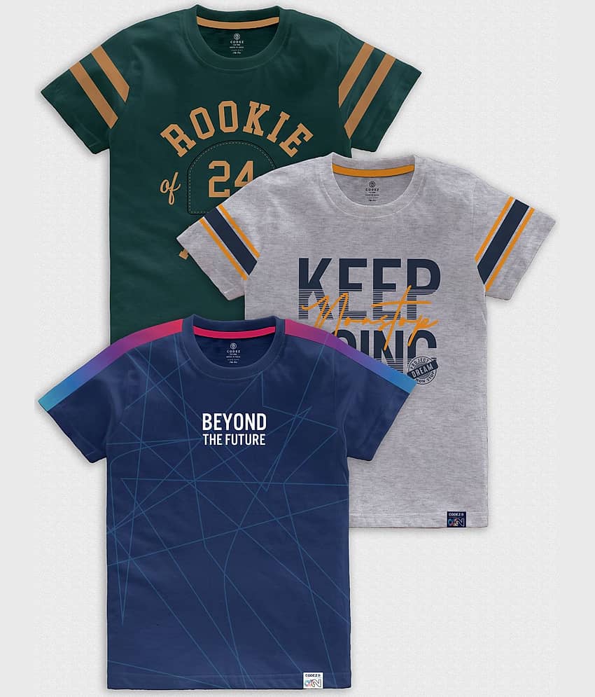 CODEZ Pack of 3 Boys Cotton Blend Polo T-Shirt ( Multicolor )