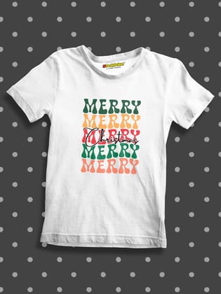 Merry Christmas Colorful font Kids T-shirt-White / 1-2 Year