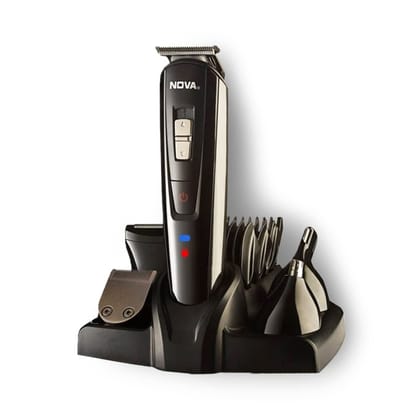 Nova NG 1151 All In One 100% Waterproof Corded N Cordless: 60 Minutes Runtime Hair Trimmer Grooming Kit For Men (Black) Nova NG 1151 All In One 100% Waterproof Corded N Cordless: 60 Minutes Runtime Hair Trimmer Grooming Kit For Men (Black) - Black