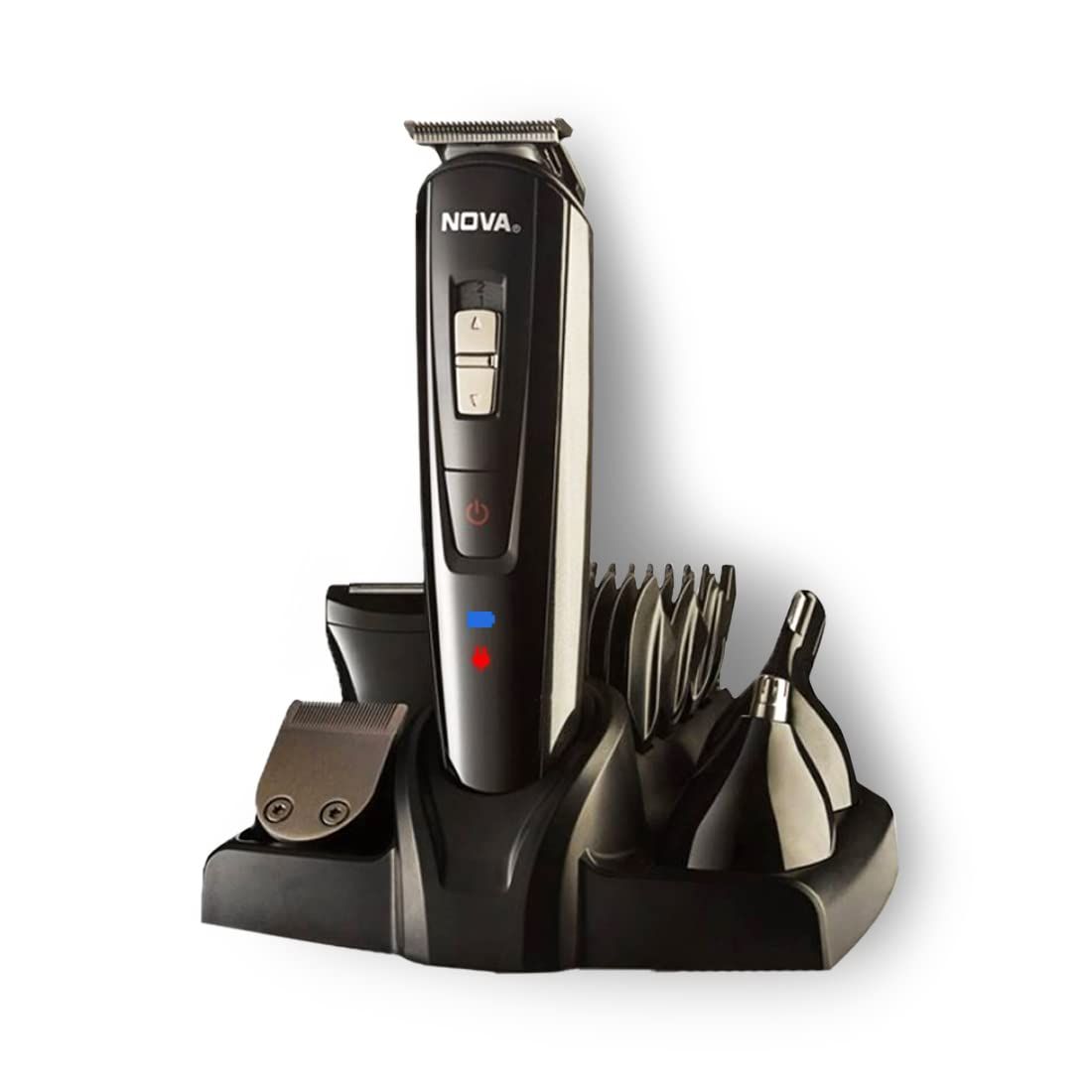 Nova NG 1151 All In One 100% Waterproof Corded N Cordless: 60 Minutes Runtime Hair Trimmer Grooming Kit For Men (Black) Nova NG 1151 All In One 100% Waterproof Corded N Cordless: 60 Minutes Runtime Hair Trimmer Grooming Kit For Men (Black) - Black