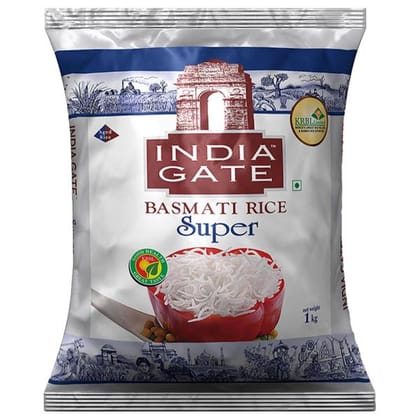 India Gate India Gate basmati-rice-super 1.5 kg Pouch 1 kg + 500 gm 1kg