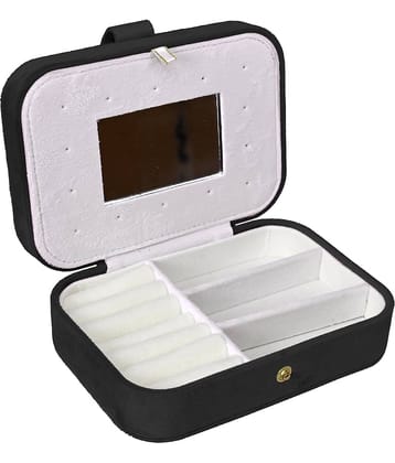 Jewellery Organiser PU Leather Zipper Portable Storage Box with Divider Container