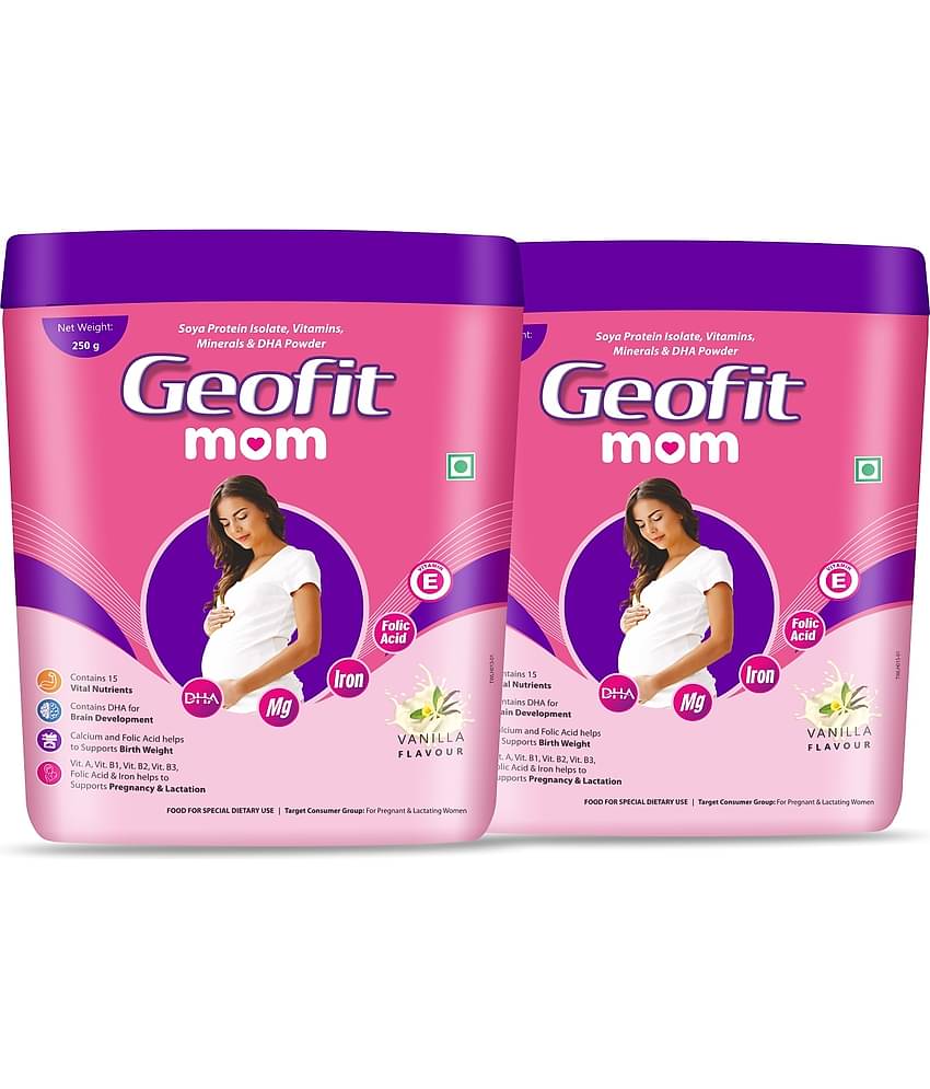 GEOFIT Mom Protein Powder - Nutritional Support for Expecting Moms & Women, 250g Each (Pack of 2)