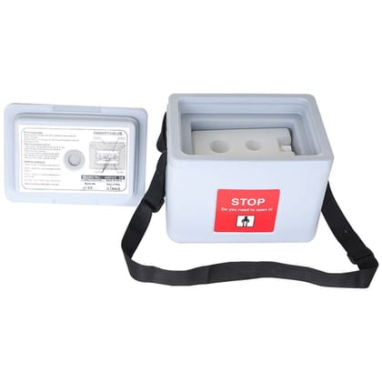 FAIRBIZPS Mini Vaccine Carrier Box with 2 Ice Pack Small Vaccine Storage Box (0.90 Ltr) Grey