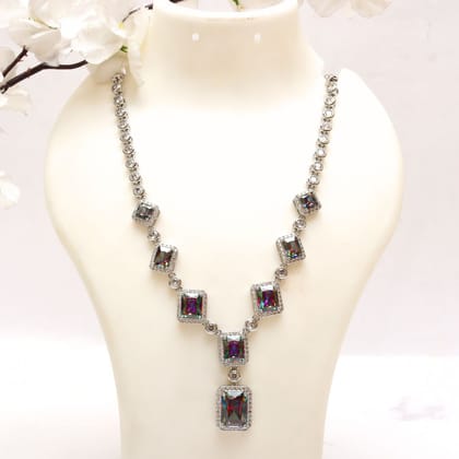 G.Silver Multicolour Stone Necklace.