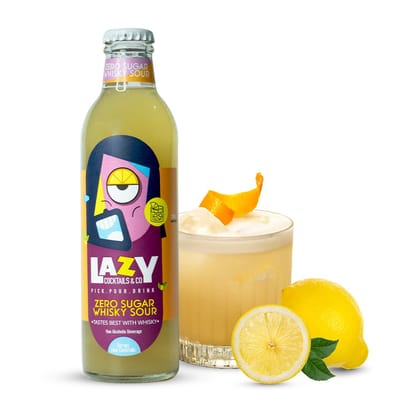 Lazy Cocktails Zero Sugar Whisky Sour Pack of 6 (250ml each)