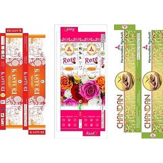 Navamallika Agarbatti Navamallika Premium 5 Combo Of Rose, Lavender, Chandan, Champa And Kasturi Multi Fragnannce (15, Set Of 10) Navamallika Agarbatti Navamallika Premium 5 Combo Of Rose, Lavender, Chandan, Champa And Kasturi Multi Fragnannce (15, Set Of 10)