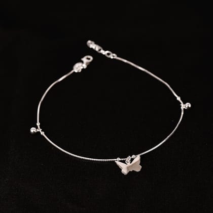 Silver Butterfly Charm Anklet (Not in Pair)