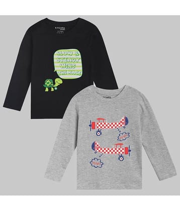 ETCHED DESIGN Pack of 1 Boys Cotton T-Shirt ( Multicolor )