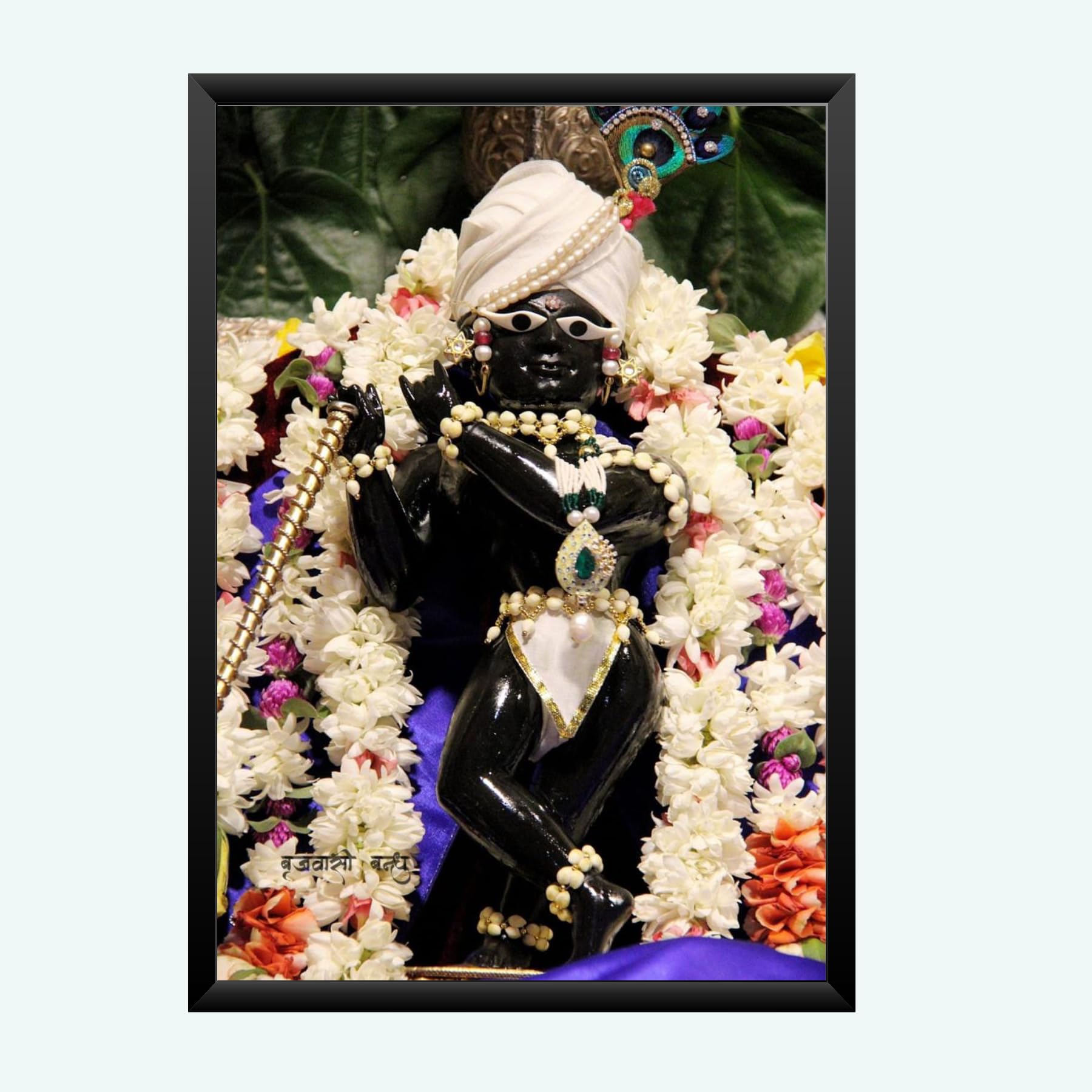 NOKKES Radha Raman ji Vrindavan Radha Raman Thakur Ji Photo Frames Religious Photo frame 5X7 Inch Photo Frame_QWW82