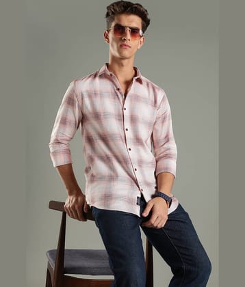 Paul Street 100% Cotton Regular Fit Checks Full Sleeves Men's Casual Shirt - Pink ( Pack of 1 )
