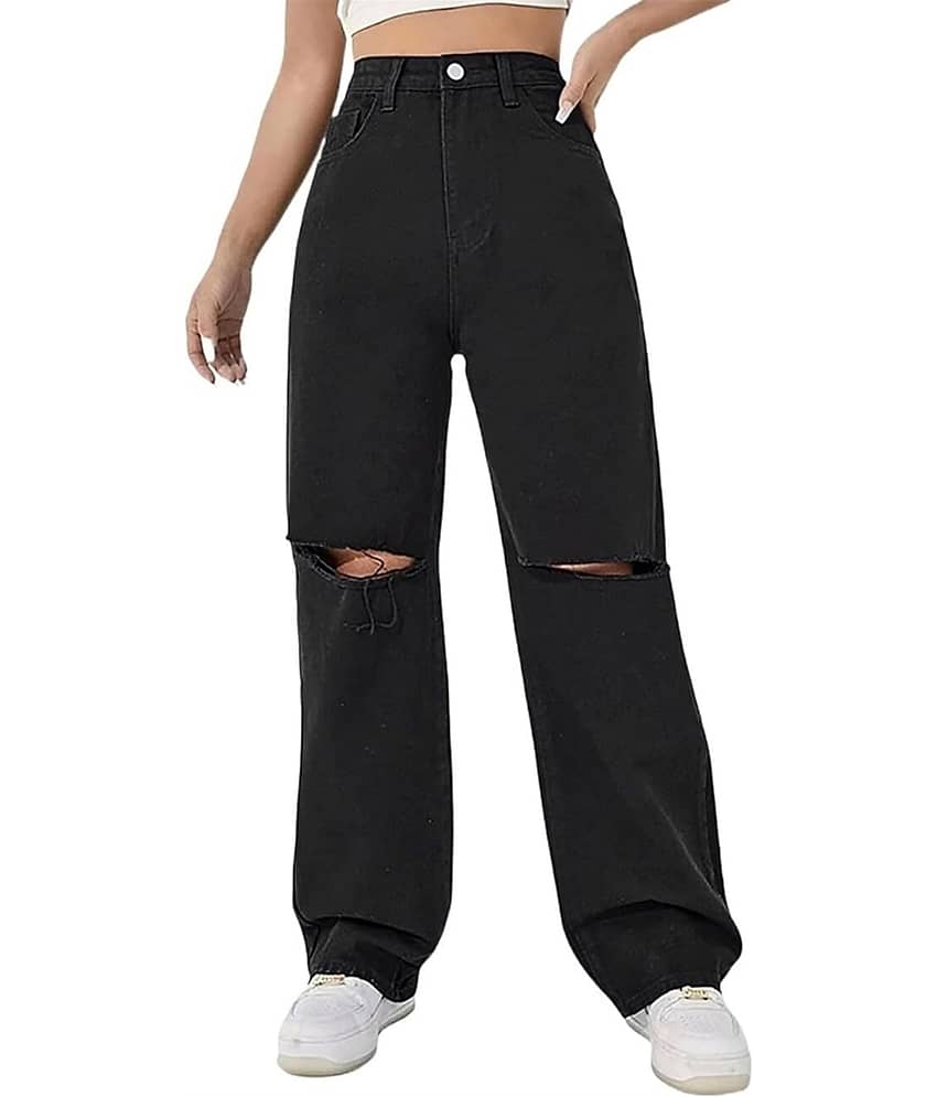 Star4well - Black Denim Regular Fit Women's Jeans ( Pack of 1 )