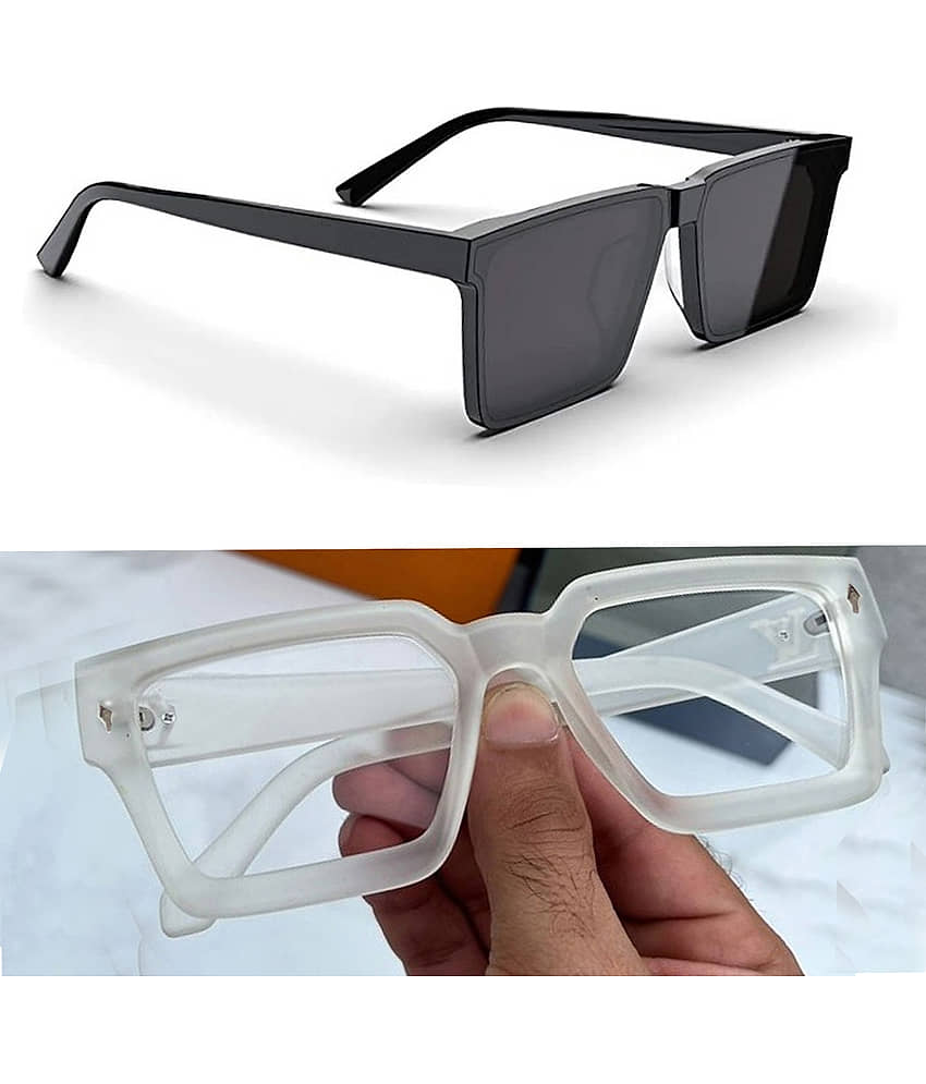 Elligator Multicolor Rectangular Sunglasses ( Pack of 2 )