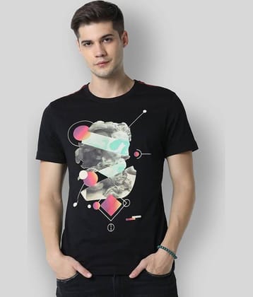 Huetrap Pack of 1 Cotton Regular Fit Men's T-Shirt ( Black )