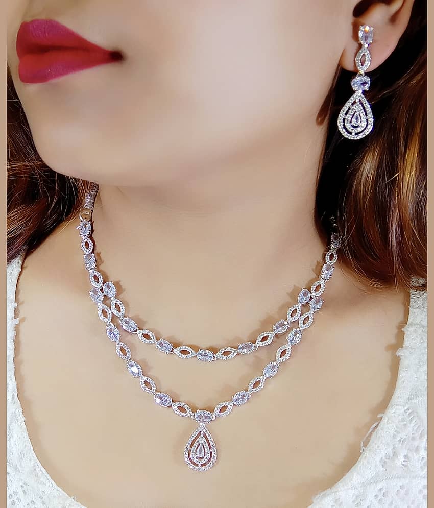 Ladymania Red Alloy Necklace Set ( Pack of 1 )