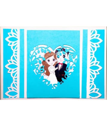 AanyaCentric Handmade Sky Blue Greeting Card for Husband Wife Boyfriend Girlfriend Lover