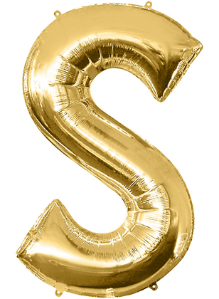 Alphabet S Golden Foil Balloon - Helium Or Air Filled - 40 inches  - 1PC