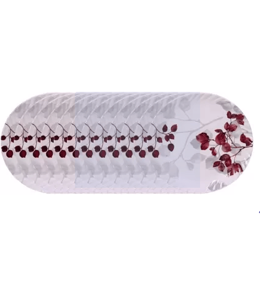 Carnival - M-301 HALF PLATE 12 Multicolor Melamine Dinner Set ( Pack of 12 )