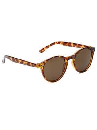 SUNNIES Polycarbonate Sunglass UV 400 Brown Lens Men & Women Round Sunglasses - SUNNIES-013-C1