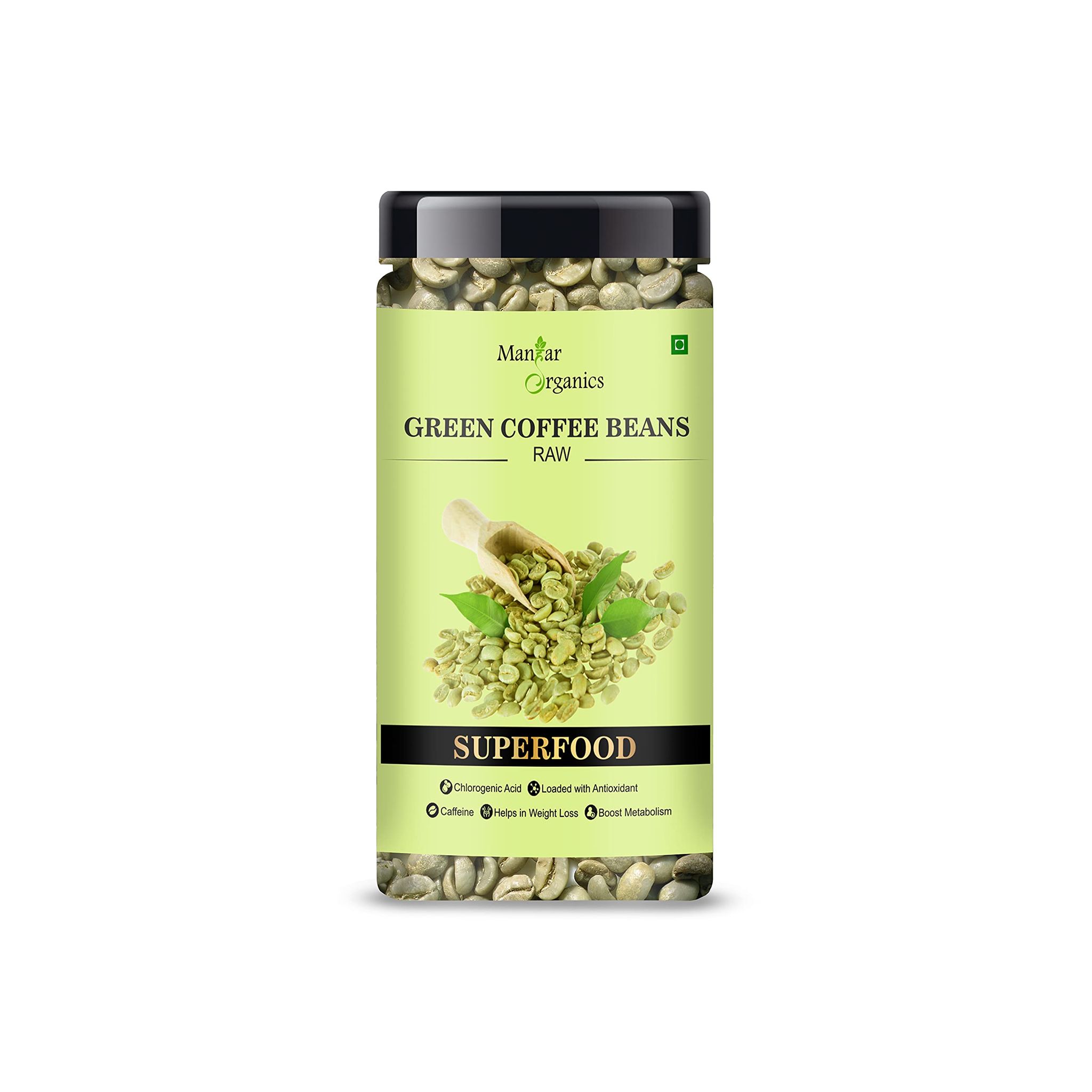 ManHar Organics Columbian Green Coffee Beans 150gm Jar- Natural Immunity Booster and Weight Management Partner