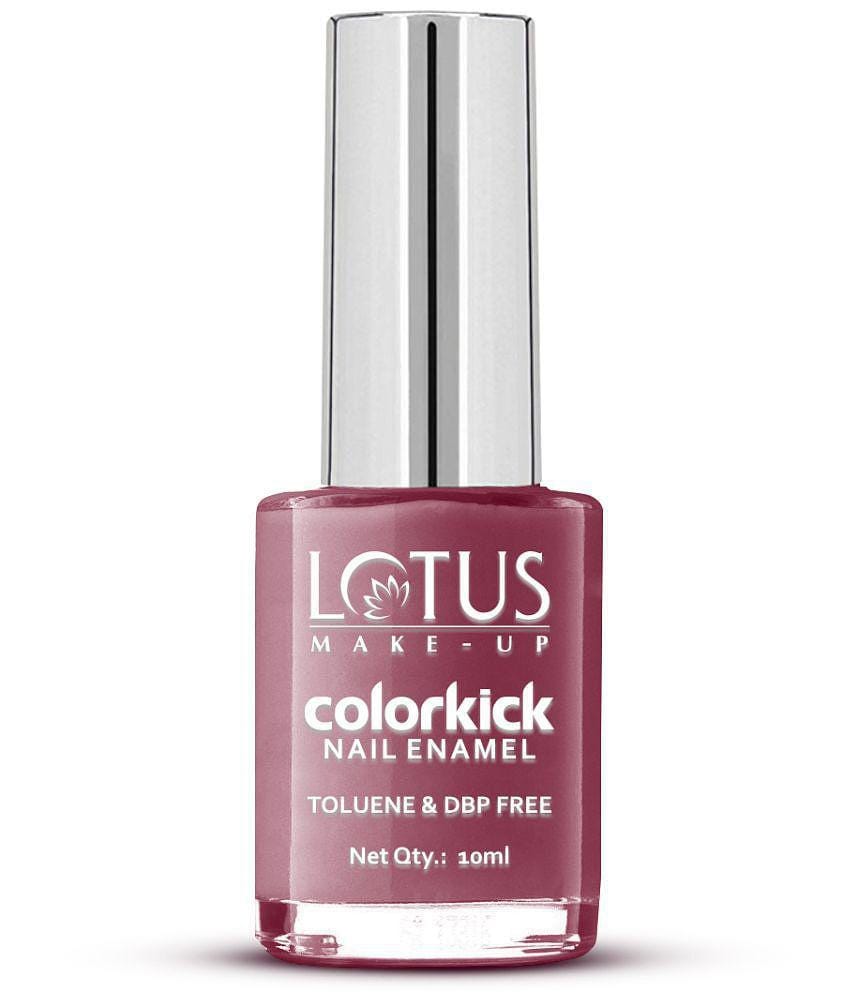 Lotus Make, Up Colorkick Nail Enamel, Mahogany 943, Chip Resistant, Glossy Finish, 10ml